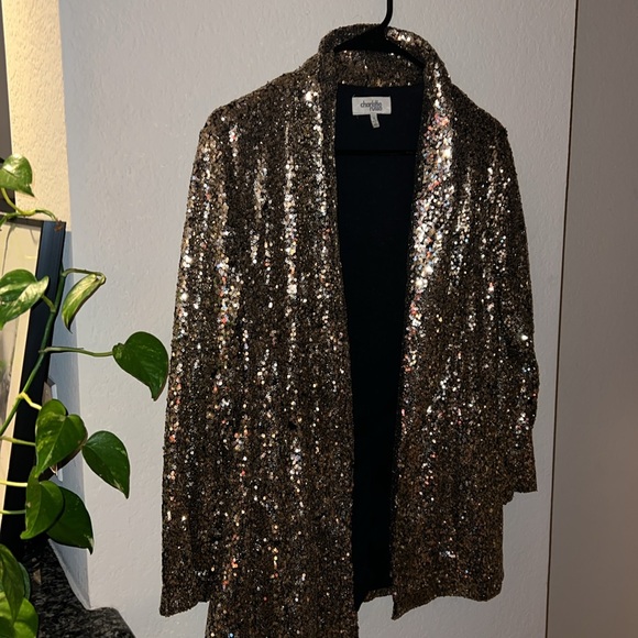 Gold Sequin Blazer J03 - Picture 2 of 4